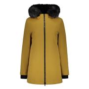 Parka met Imitatiebontkraag Herno , Green , Dames