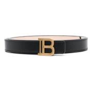 Kalfsleer Zwart B-Riem Balmain , Black , Dames