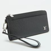 Pre-owned Leather wallets Louis Vuitton Vintage , Black , Dames