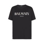 Vintage Crystal Embellished T-Shirt Balmain , Black , Heren