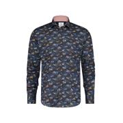 Casual Donkerblauw Overhemd A fish named Fred , Blue , Heren