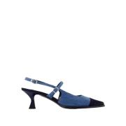 Blauwe Katoenen Pumps met Enkelband Carel , Blue , Dames