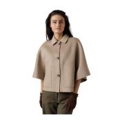 Beige Melange Cape Style Jas Alter Ego , Brown , Dames