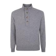 Parel Gebreide Polo Shirt Barba Napoli , Gray , Heren