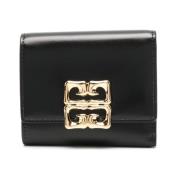 Zwarte Kalfsleren Tri-Fold Portemonnee Givenchy , Black , Dames