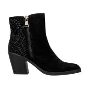 Enkellaars met dubbele rits en studs Alma EN Pena , Black , Dames