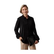 Transparante Lurex Kraagblouse Momoni , Black , Dames