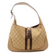 Pre-owned Canvas shoulder-bags Gucci Vintage , Beige , Dames