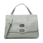 Iconische dubbele sluiting salie leren tas Zanellato , Green , Dames