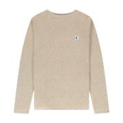 Zig-Zag Patroon Sweater Jeff Kultivate , Beige , Heren