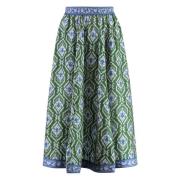 Gedrukte Zijden Elastische Taille Rok Zimmermann , Green , Dames