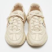 Pre-owned Leather sneakers Gucci Vintage , Beige , Heren