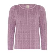 Gestippelde O-Neck Trui Valerian Skovhuus , Purple , Dames