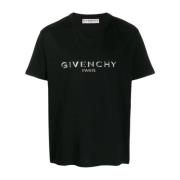 Zwart Logo Relief Katoenen T-Shirt Givenchy , Black , Heren