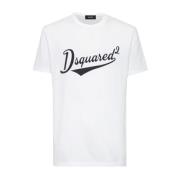 Cool Fit College Branding Tee Wit Dsquared2 , White , Heren