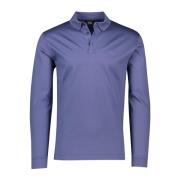 Blauwe polo met lange mouwen Hugo Boss , Blue , Heren