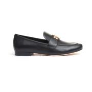 Zwarte leren mocassin met logo Tory Burch , Black , Dames