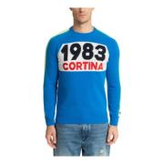 Abstract Multicolor Logo Sweater 1983 Cortina MC2 Saint Barth , Blue ,...