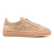 Leren Sneakers Gemaakt in Italië Santoni , Beige , Dames