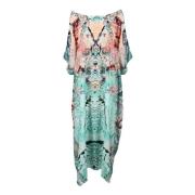 Zijden Kaftan Jurk Inoa , Multicolor , Dames