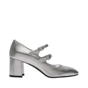 Zilveren Leren Mary Janes Pumps Carel , Gray , Dames