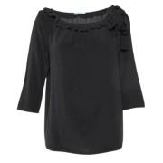 Pre-owned Silk tops Prada Vintage , Black , Dames