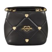 Stijlvolle PU Schoudertas Love Moschino , Black , Dames