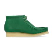 Groene leren Wallabee laars Mocassin stijl Clarks , Green , Heren