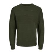 Groene Gebreide Trui Ronde Hals Jack & Jones , Green , Heren