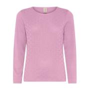 Feminine O-Neck Pullover Blouse Candy Pink Skovhuus , Pink , Dames