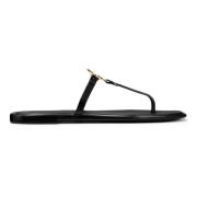 Zwarte TPU Plate Sandalen met Messing Logo Tory Burch , Black , Dames