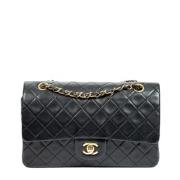 Pre-owned Leather chanel-bags Chanel Vintage , Black , Dames