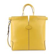 Leren Handtas met Frontaal Logopatch Tod's , Yellow , Dames