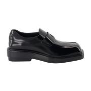 Gestoffeerde Lederen Loafers Prada , Black , Dames