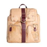 Burgundy Geo Classic Rugzak Alviero Martini 1a Classe , Beige , Dames