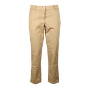 Katoen Elastaan Pantalone White Sand , Beige , Dames