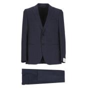 Blauw Wollen Pak Jas Klassieke Stijl Caruso , Blue , Heren