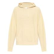 Witte Velvet Hoodie met Ingelegd Logo Givenchy , Beige , Heren