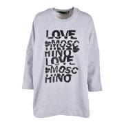 Katoenen Gebreide Trui Love Moschino , Gray , Dames