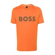 Katoenen Jersey Logo Print T-shirt Boss Orange , Orange , Heren