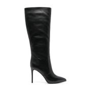 Rue Leather Knee Boot Michael Kors , Black , Dames