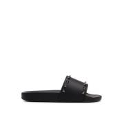 Zwarte Slides met Toon Studs Valentino Garavani , Black , Heren