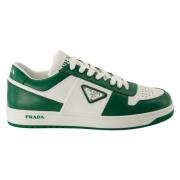 Groen en wit lederen Baskets Downtown Prada , Multicolor , Heren