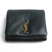 Pre-owned Leather wallets Yves Saint Laurent Vintage , Black , Dames