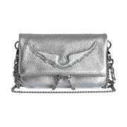 Zilver Metallic Nano Rock Clutch Tas Zadig & Voltaire , Gray , Dames