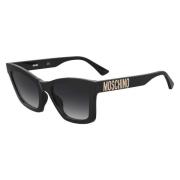 Zwart/Donkergrijs Getinte Zonnebril Moschino , Black , Unisex