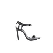 Pre-owned Leather sandals Yves Saint Laurent Vintage , Black , Dames