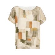 Abstract Print Tuniek Blouse Marie Méro , Beige , Dames