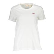 Witte Katoenen Logo T-Shirt Levi's , White , Dames