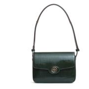 Groene Crosshatched Leren Tas Tory Burch , Green , Dames